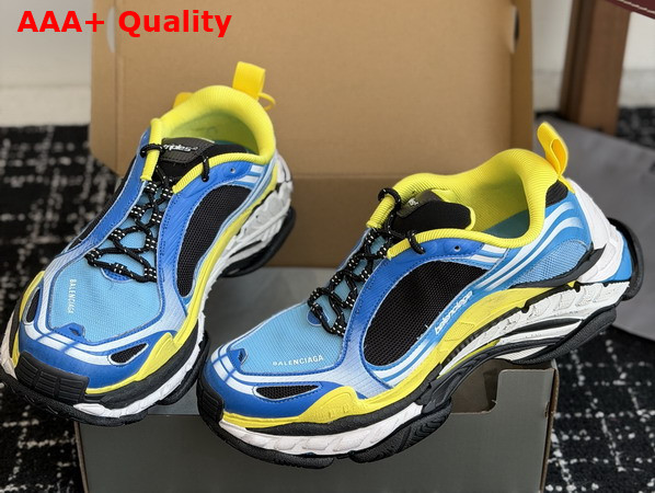 Balenciaga Triple S2 Sneaker in Blue White and Yellow Polyurethane and Polyester Replica