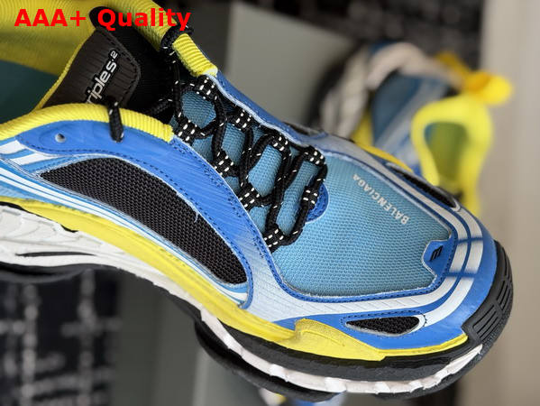 Balenciaga Triple S2 Sneaker in Blue White and Yellow Polyurethane and Polyester Replica