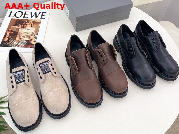 Balenciaga Truck Derby in Beige Split Calfskin Replica