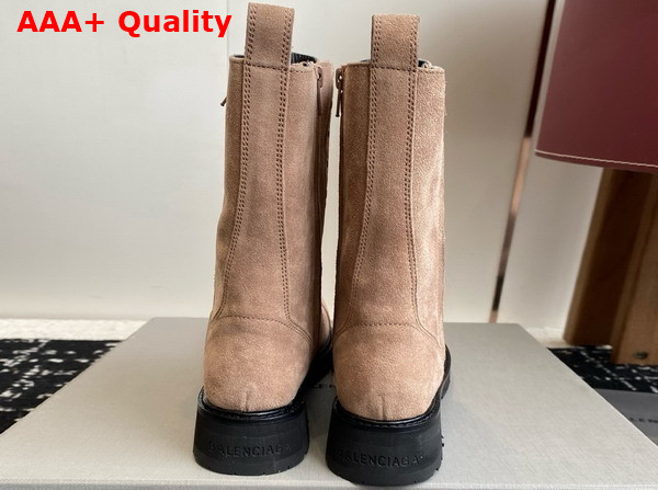 Balenciaga Truck Lace Up Boot in Beige Split Calfskin Replica