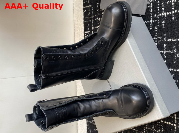Balenciaga Truck Lace Up Boot in Black Soft Bullskin Replica