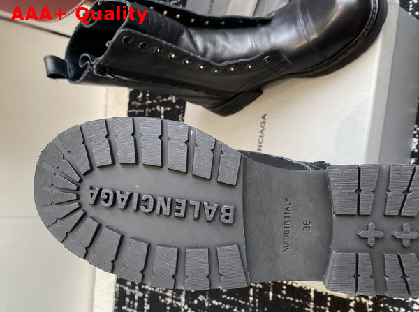 Balenciaga Truck Lace Up Boot in Black Soft Bullskin Replica