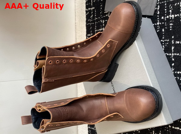 Balenciaga Truck Lace Up Boot in Brown Bullskin Replica