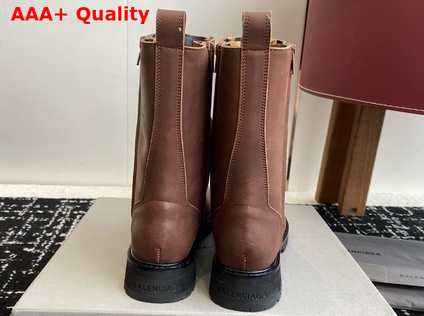 Balenciaga Truck Lace Up Boot in Brown Bullskin Replica