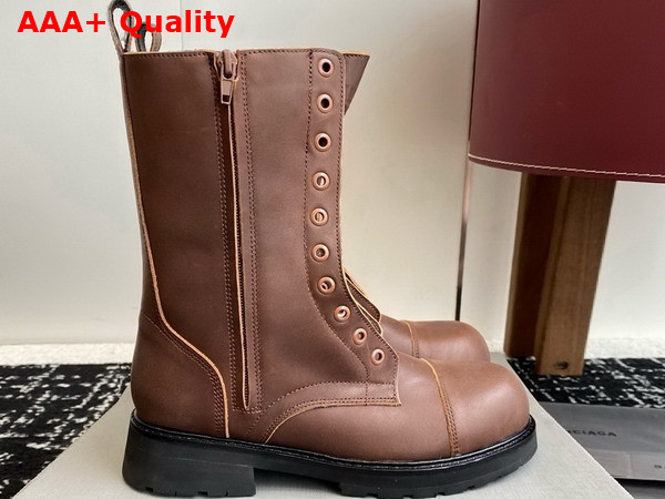 Balenciaga Truck Lace Up Boot in Brown Bullskin Replica
