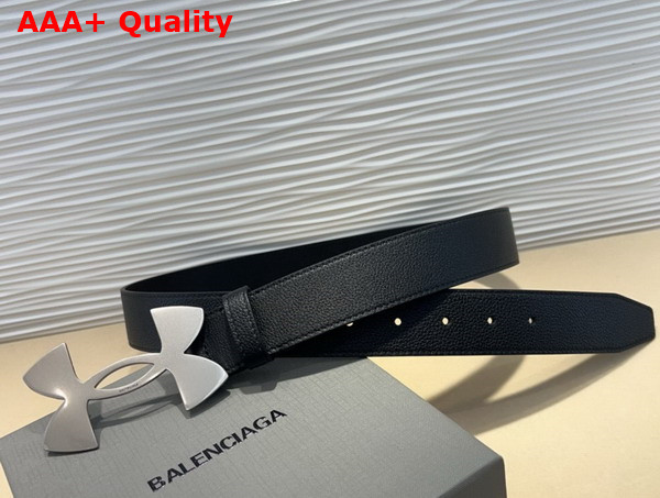 Balenciaga Under Armour Belt in Black Grained Calfskin Replica