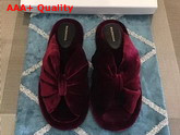 Balenciaga Velvet Mules in Dark Red Replica