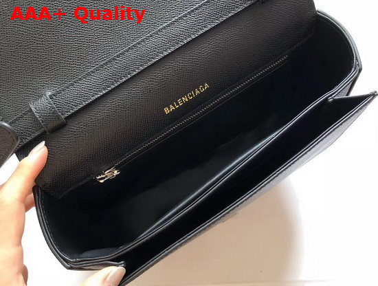 Balenciaga Ville Day Bag in Black Grained Calfskin Replica