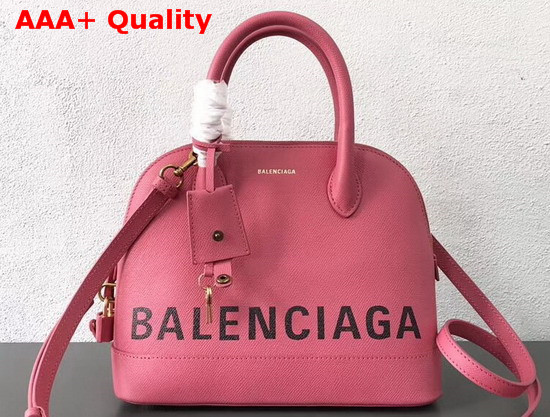 Balenciaga Ville Top Handle S Rose Bubble Grained Calfskin Replica