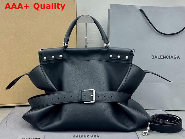 Balenciaga Waist Large Bag in Black Grained Calfskin with Aged Silver Hardware Replica