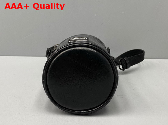 Balenciaga Weekend Bottle Holder in Black Crumpled Calfskin Leather Replica