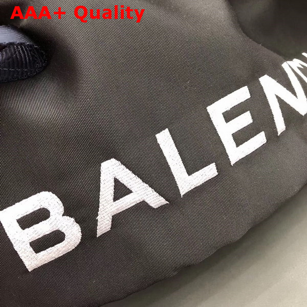 Balenciaga Wheel Bag M Black Nylon with Drawstring Closure Replica