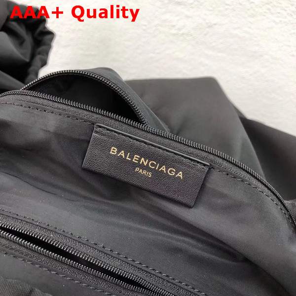 Balenciaga Wheel Bag M Black Nylon with Drawstring Closure Replica