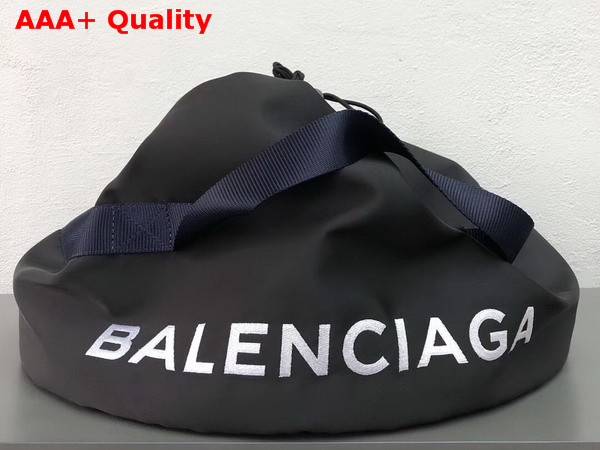 Balenciaga Wheel Bag M Black Nylon with Drawstring Closure Replica