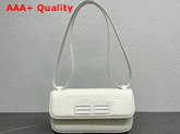 Balenciaga Womens Gossip Small Bag in Extra Supple Crocodile Embossed Calfskin in White Replica