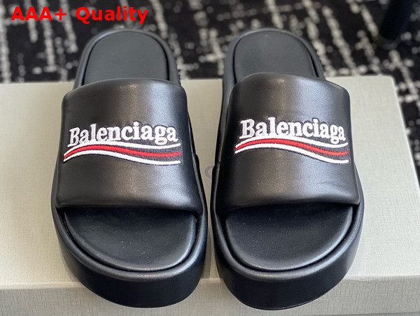 Balenciaga Womens Leather Platform Sandal in Black Replica