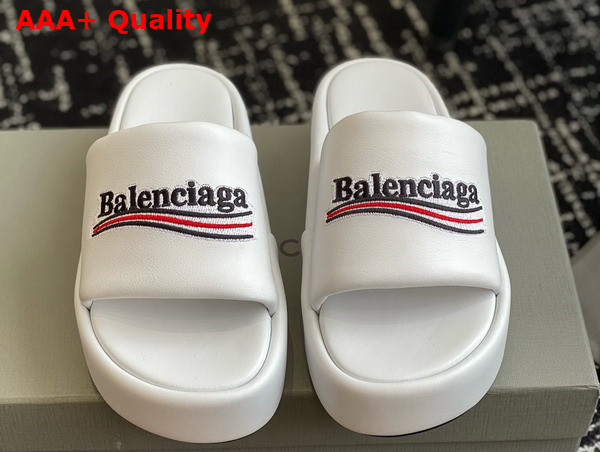 Balenciaga Womens Leather Platform Sandal in White Replica