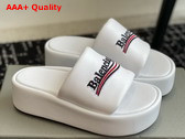 Balenciaga Womens Leather Platform Sandal in White Replica