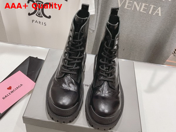 Balenciaga Womens Strike Lace Up Boot in Black Replica