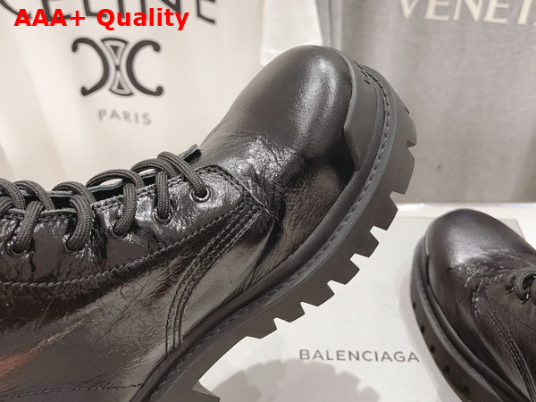 Balenciaga Womens Strike Lace Up Boot in Black Replica