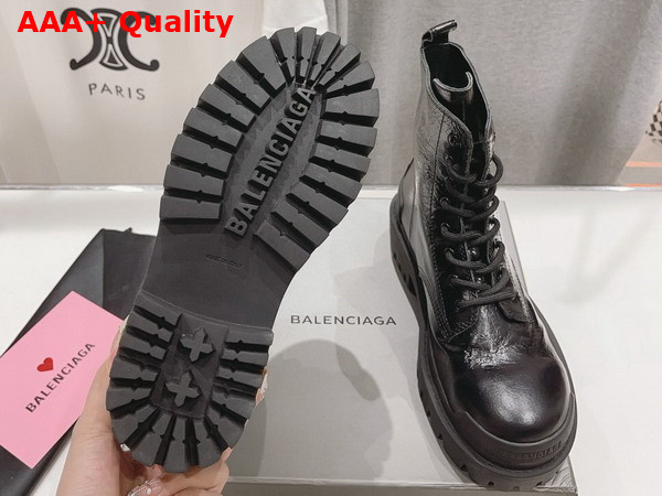 Balenciaga Womens Strike Lace Up Boot in Black Replica