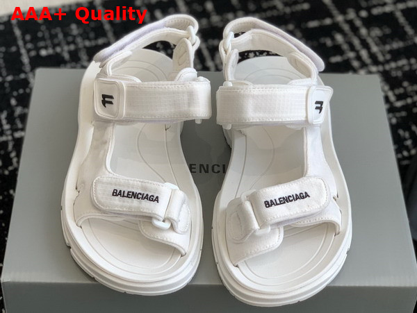 Balenciaga Womens Tourist Sandal in White Technical Material Replica