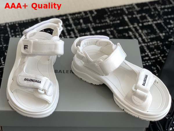 Balenciaga Womens Tourist Sandal in White Technical Material Replica