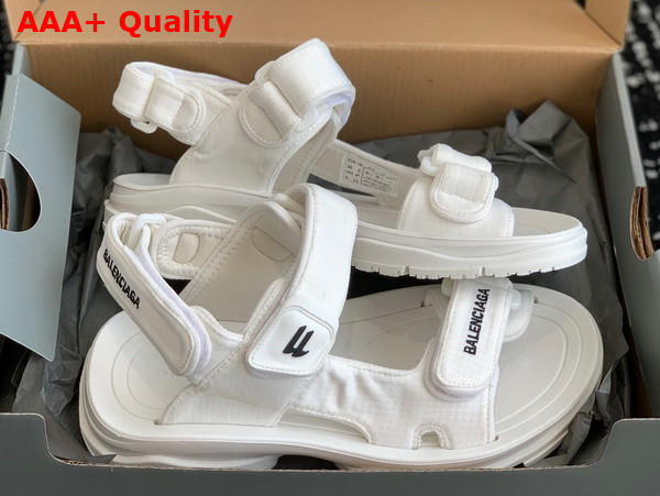 Balenciaga Womens Tourist Sandal in White Technical Material Replica