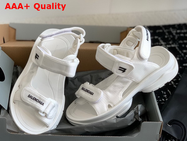 Balenciaga Womens Tourist Sandal in White Technical Material Replica