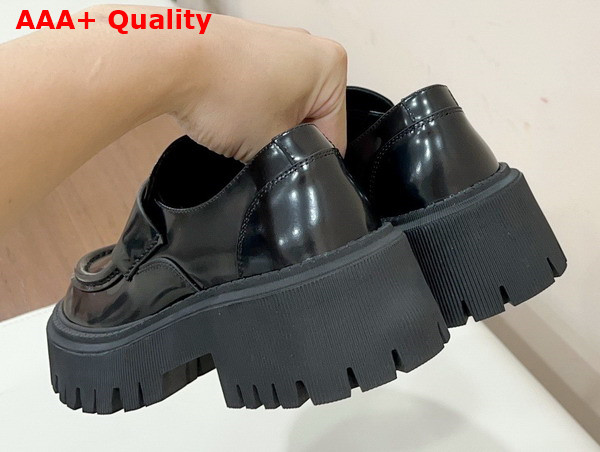 Balenciaga Womens Tractor Loafer in Black Smooth Calfskin Replica