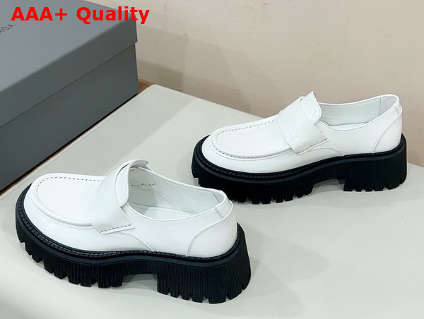 Balenciaga Womens Tractor Loafer in White Smooth Calfskin Replica