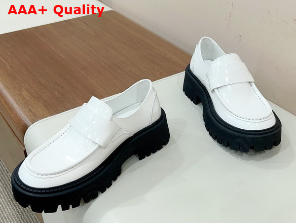 Balenciaga Womens Tractor Loafer in White Smooth Calfskin Replica