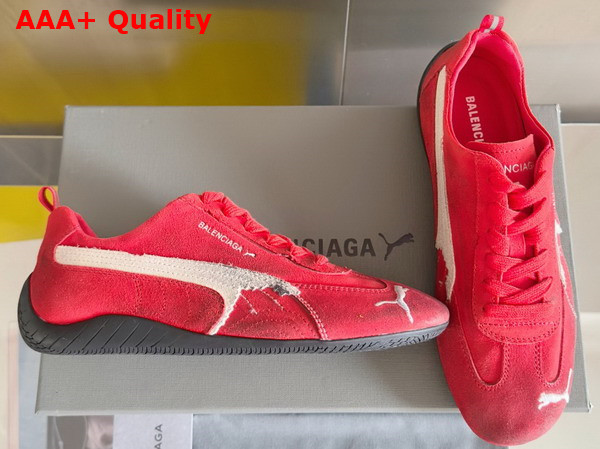 Balenciaga x Puma Speedcat Sneaker in Red Suede Leather Replica