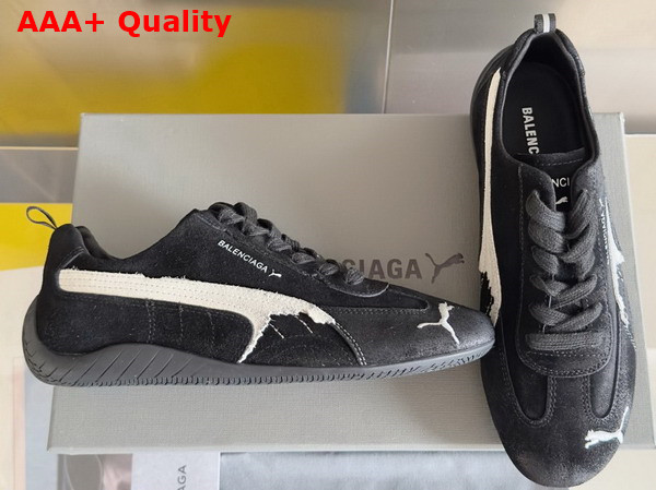 Balenciaga x Puma Speedcat Sneaker in Suede Leather Black and White Replica