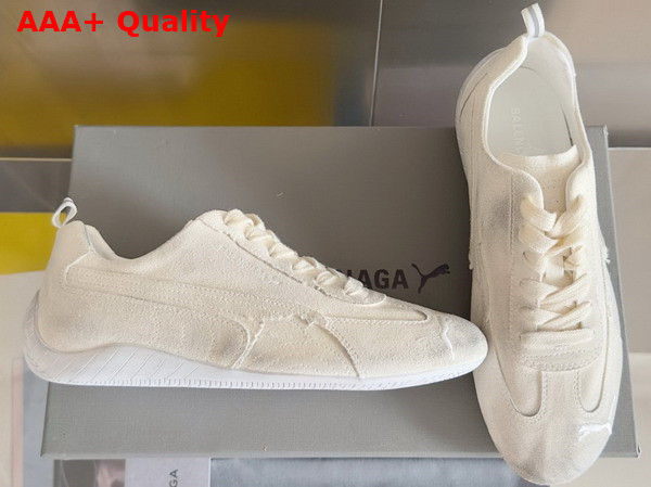 Balenciaga x Puma Speedcat Sneaker in White Suede Leather Replica