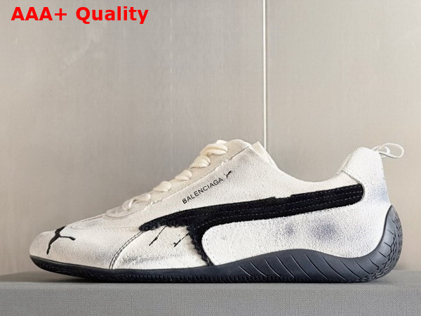 Balenciaga x Puma Speedcat Sneaker in White and Black Suede Leather Replica
