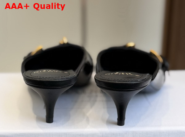 Balmain Sync Patent Leather Mules with Pointed Toe in Black Replica