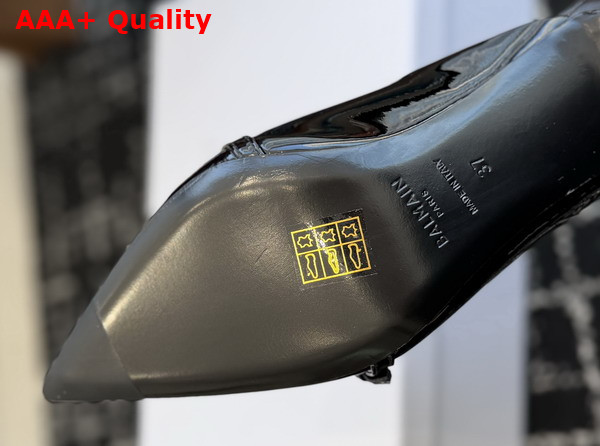 Balmain Sync Patent Leather Mules with Pointed Toe in Black Replica