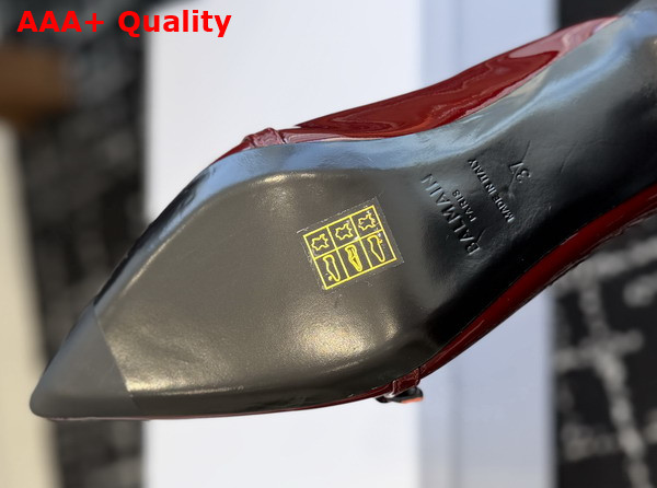 Balmain Sync Patent Leather Mules with Pointed Toe in Burgundy Replica