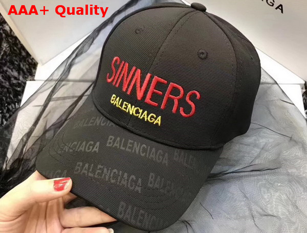 Balenciaga Baseball Cap with Sinners Embroidered On The Front Replica