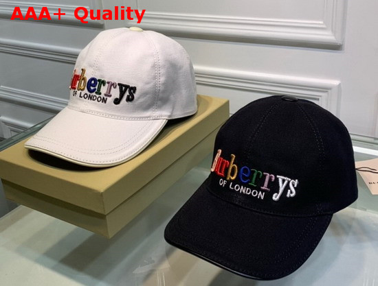 Burberry Baseball Cap Black Cotton Canvas Embroidered Logo Replica
