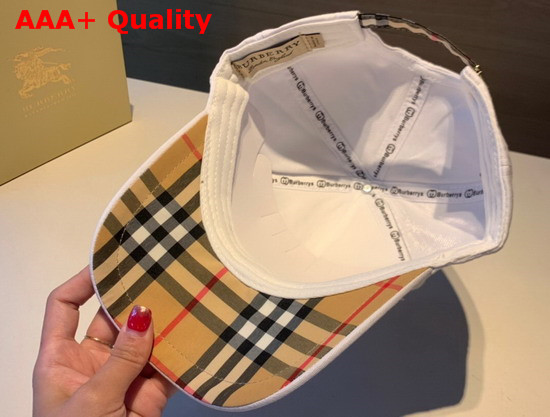 Burberry Monogram Motif Baseball Cap White Cotton Replica