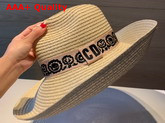 Dior Mexican Daytime Roses Hat in Beige Woven Paper Replica