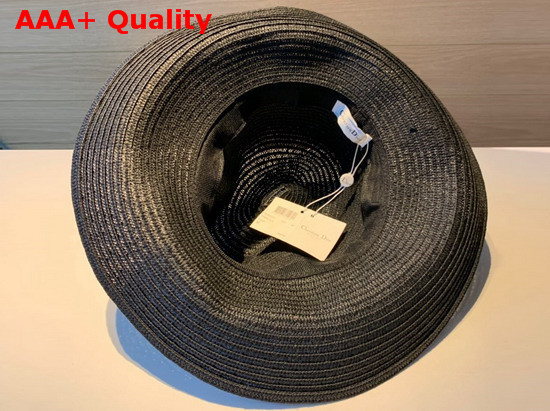 Dior Mexican Daytime Roses Hat in Black Woven Paper Replica