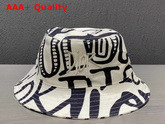 Dior and Shawn Bucket Hat White and Black Cotton Canvas Replica