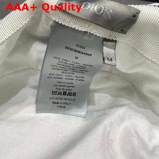 Dior and Shawn Bucket Hat White and Black Cotton Canvas Replica