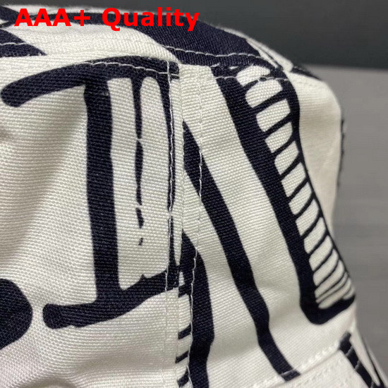Dior and Shawn Bucket Hat White and Black Cotton Canvas Replica