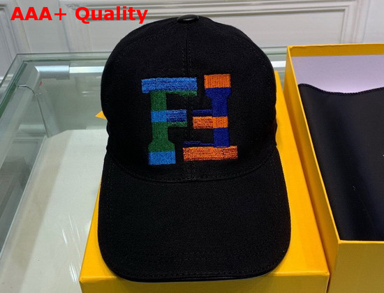 Fendi Baseball Cap Black Cotton Canvas Replica