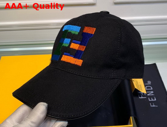 Fendi Baseball Cap Black Cotton Canvas Replica