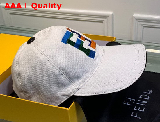 Fendi Baseball Cap White Cotton Canvas Replica